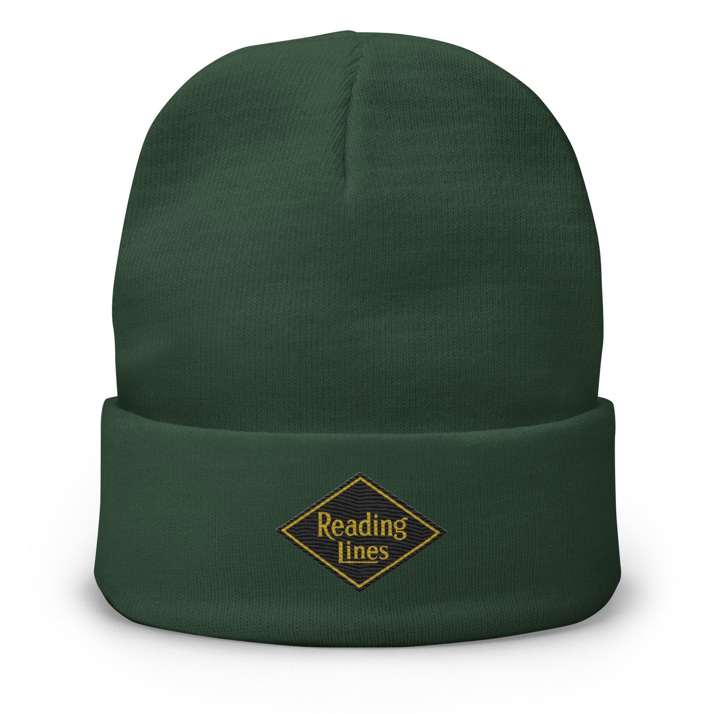 Reading Lines Embroidered Beanie