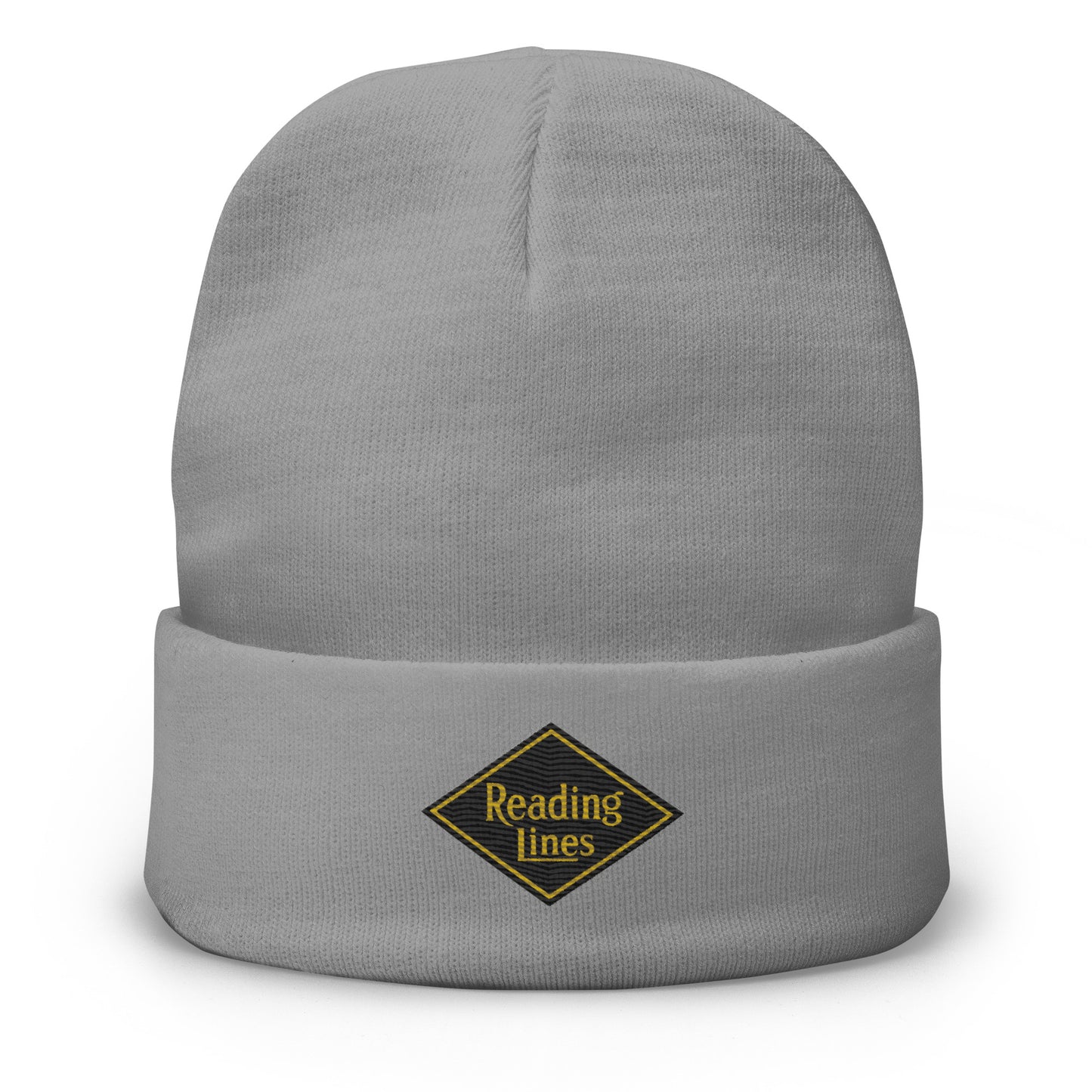 Reading Lines Embroidered Beanie