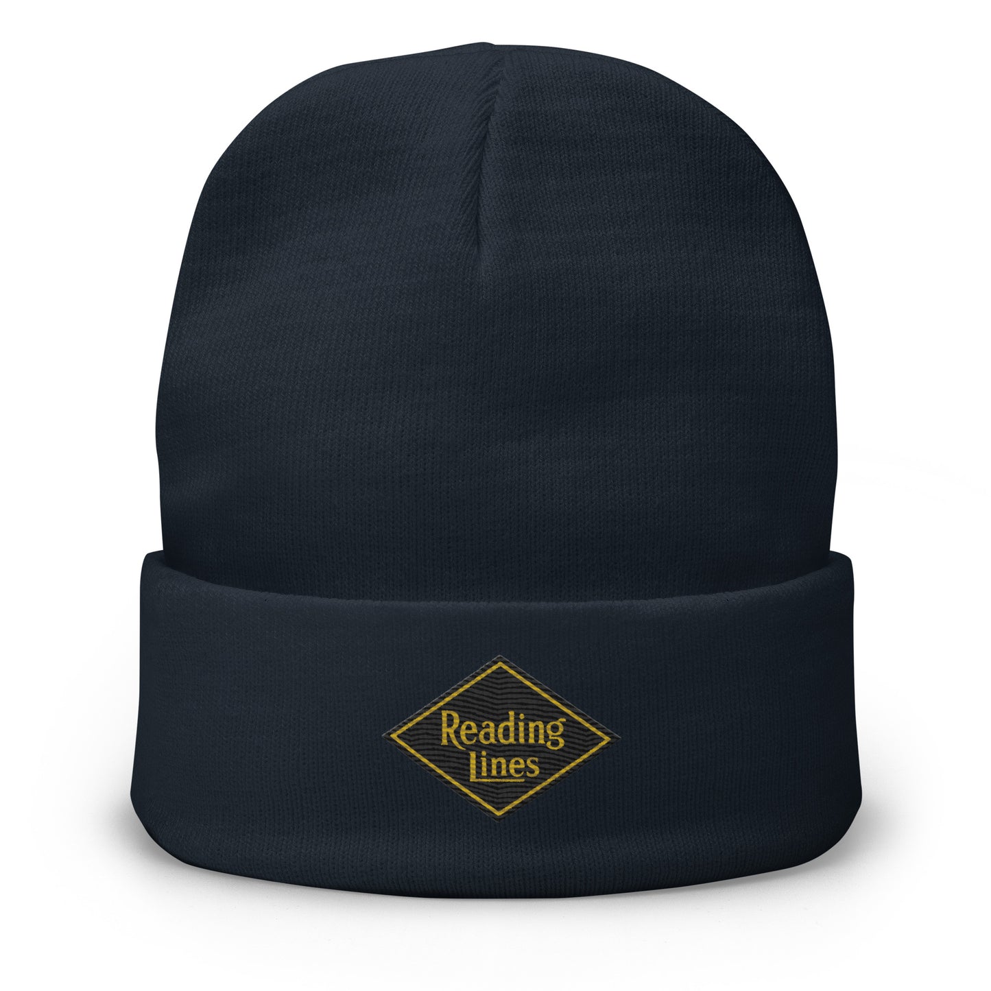 Reading Lines Embroidered Beanie