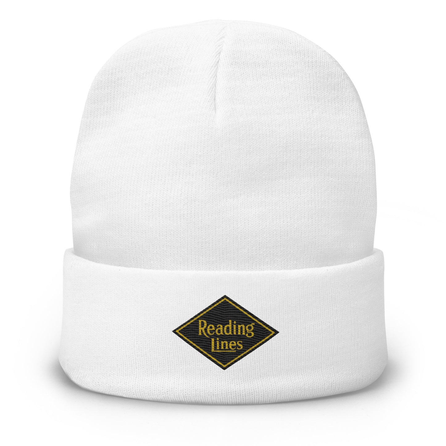 Reading Lines Embroidered Beanie