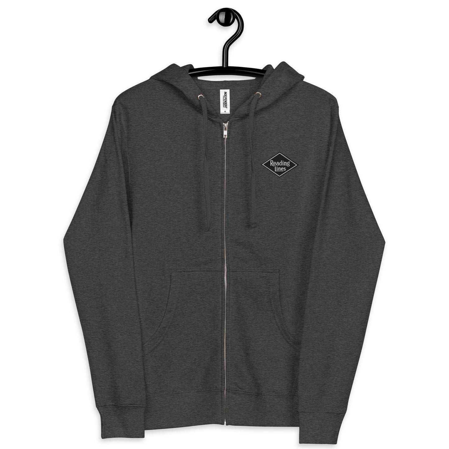 Reading Lines Unisex fleece zip up hoodie