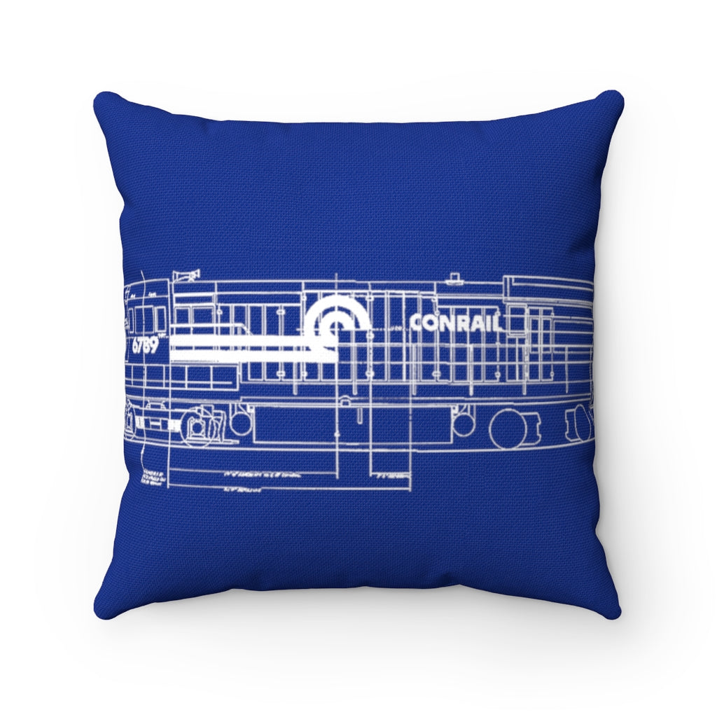 Blue Conrail Engine Pillow