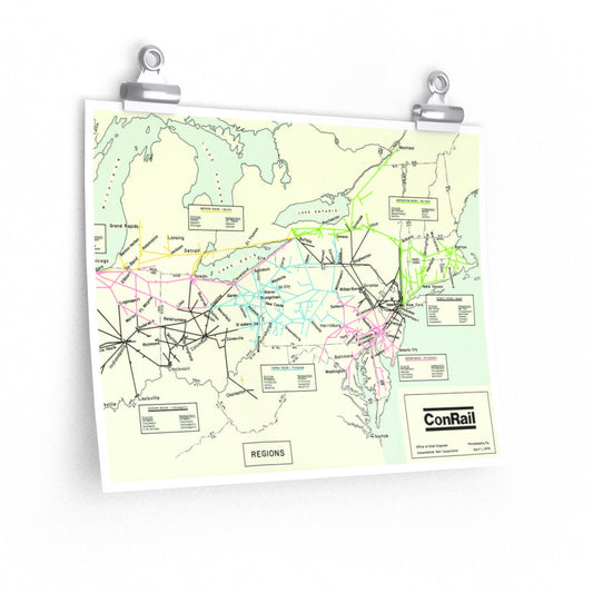 1976 Conrail System Map Poster