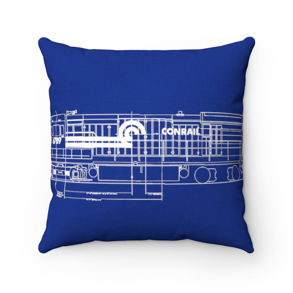 Blue Conrail Engine Pillow