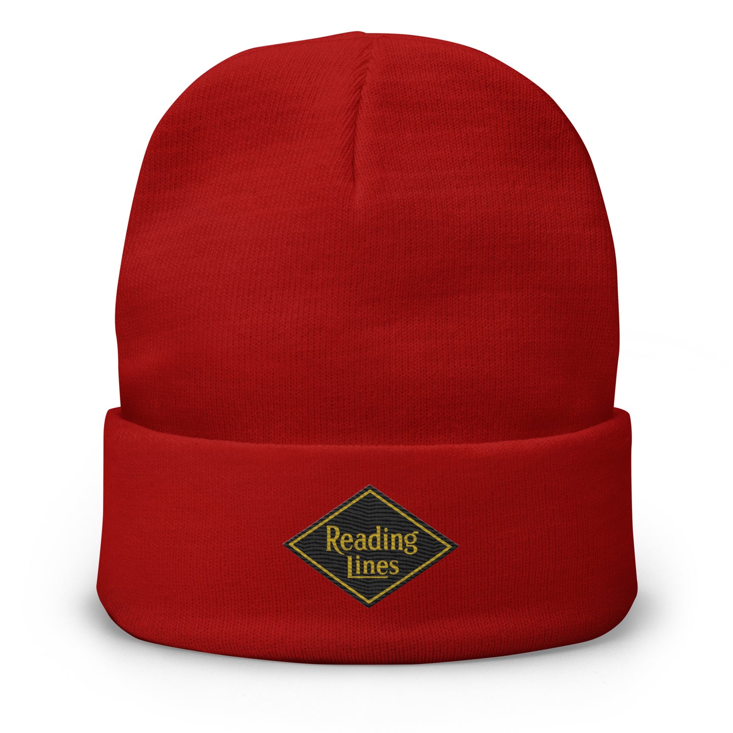Reading Lines Embroidered Beanie